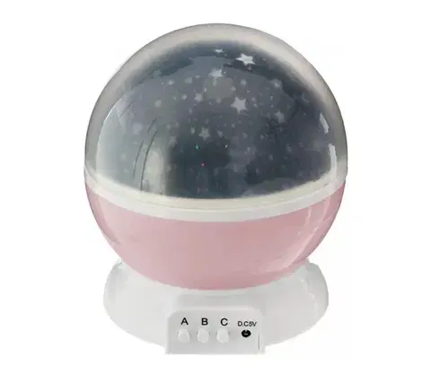 Svietidlá Atmosphera - LED Detský projektor 3xAA ružový 158507A