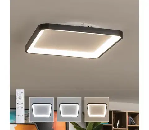 Svietidlá BRILAGI - stmievateľné LED stropné svietidlo FALCON SLIM LED/50W/230V 50x50 cm čierna+DO BRX1331-500/CR