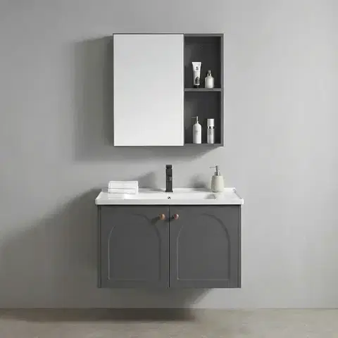 Kúpeľňový nábytok REA - Súprava kúpeľňového nábytku s umývadlom Denver 60cm Grey REA-M0010