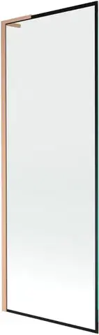 Sprchové dvere MEXEN/S - Next L vaňová zástena FIX 70 x 150, čierna vzor, meď kartáčovaná 895-070-000-03-70-65