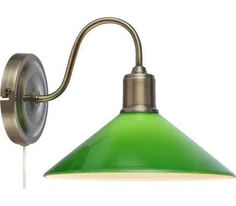 Svietidlá Markslöjd 108866 - Nástenná lampa VELA 1xE27/40W/230V mosadz/zelená 108866