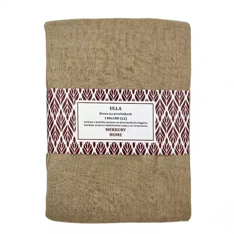 Záclony do obývačky Záclona na priechodkách Ulla polyester béžová 140x180 Merkury Home II/22