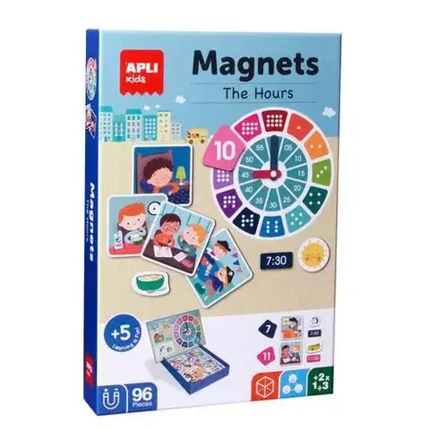 Magnetické hry APLI APLI Krabička s magnetmi -Hodiny
