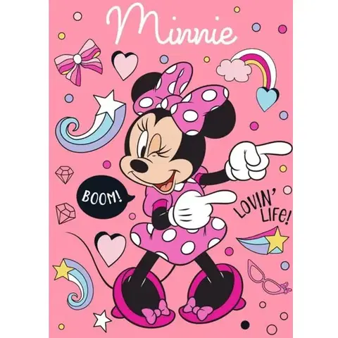 Deky Deka detská flecee Minnie ružová 140x100cm Faro Tiahome