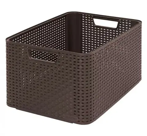 Boxy na skladovanie CURVER - Úložný box 2LStyle, imitácia ratanu, hnedý