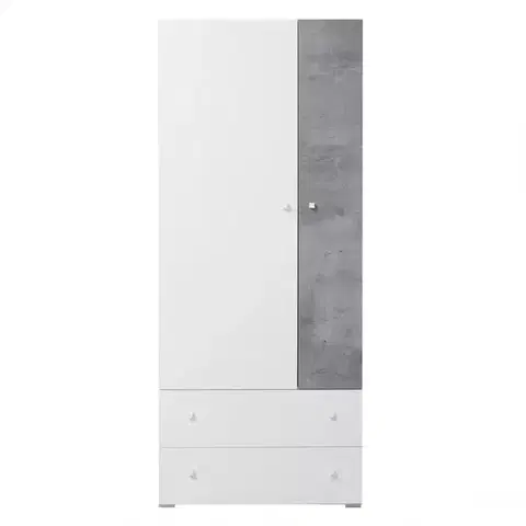 Spálňové šatníkové skrine Regál Sigma Si3  biely Lux/betón
