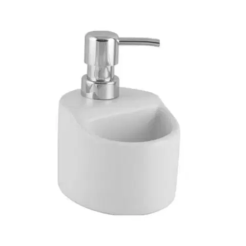 Dávkovače mydla Kinekus Dávkovač mydla/saponátu 330ml, s nádobkou na špongiu, biely