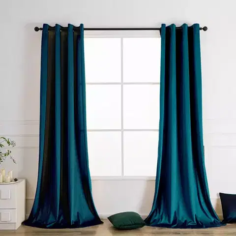 Závesy do spálne Záves na priechodkách VELVET PB103/200G/M2/11/140x250 cm morská