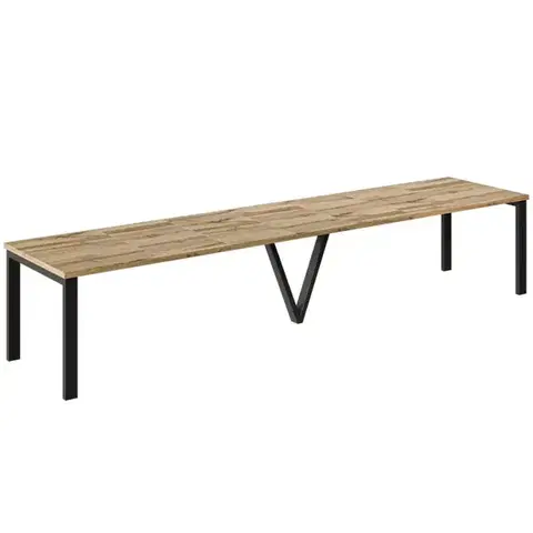 Jedálenské stoly Rozkladací stôl 130-405 cm Titan dub Wotan