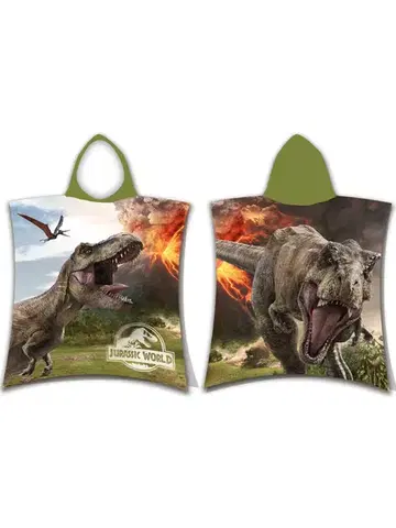 Uteráky Carbotex Detské pončo 50 × 115 cm ‒ Jurastic World Volcano