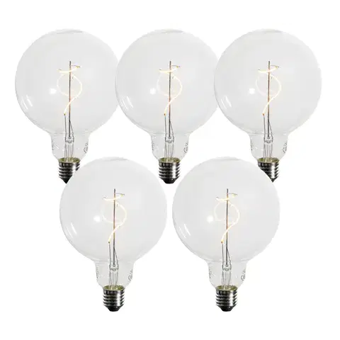 LED osvetlenie Sada 5 stmievateľných LED žiaroviek E27 so špirálovým vláknom G125 4W 270 lm 2200K