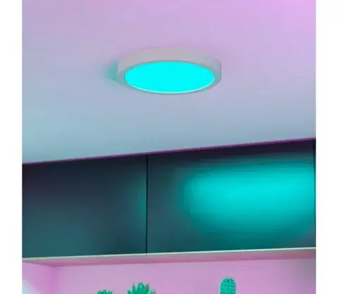 Svietidlá Eglo 901376 - LED RGBW stmievateľné dymové stropné svietidlo FUEVA-Z LED/11,2W/230V 21,1cm IP44 biele 901376