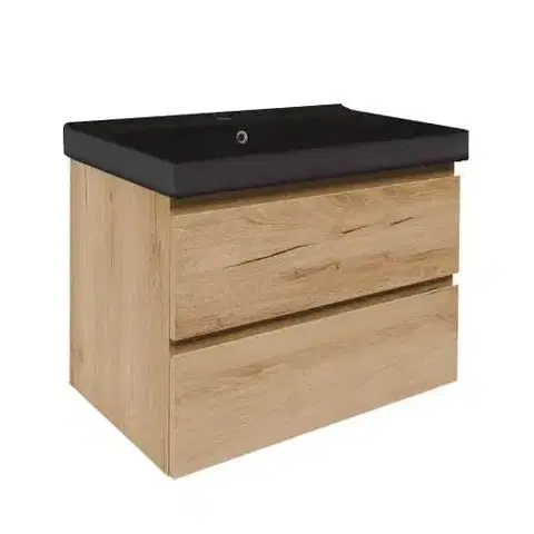 Kúpeľňový nábytok Kúpeľňová skrinka s umývadlom SAT B-Way 79x50x45 cm dub mat BWAY280OAKU1B BWAY280OAKU1B