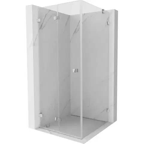 Sprchovacie kúty MEXEN/S - Lunar-F sprchovací kút skladacie dvere ľavá 100 x 100, transparent, chróm 836-100-100-01-00-L