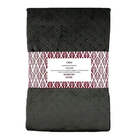 Závesy do spálne Záves Chic na páske135x180 tmavosivá Merkury Home
