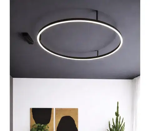 Svietidlá Ideal Lux - LED stropné svietidlo ORACLE SLIM LED/37W/230V 3000K priemer 70 cm čierne 266008