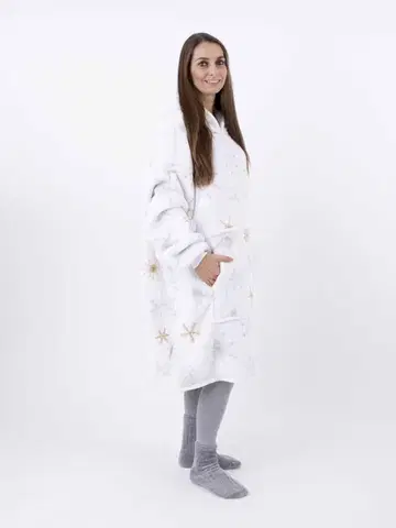 Dámske mikiny MKLozkoviny.sk Baránková mikina mikroplyš – Frozen biele veľkosť L