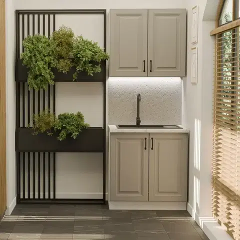 Modulový kuchynský nábytok Kuchynská Linka Stilo Clay grey/biela 80cm bez pracovnej dosky