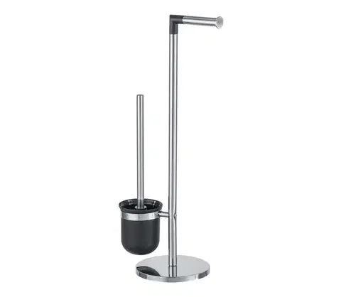 Svietidlá WENKO 21836800 - WC kefa PARUS 25,5x57 cm nerezová/strieborná/čierna 21836800