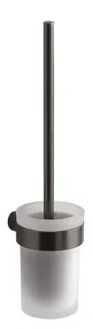 Doplnky do kúpeľne Gedy - PIRENEI WC kefa závesna, mliečne sklo, gun metal PI330381