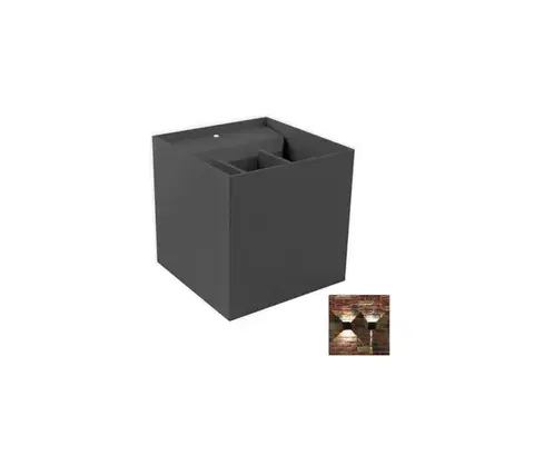Svietidlá  LED Vonkajšie nástenné svietidlo 2xLED/3W/230V IP54 antracit KIRA GREY