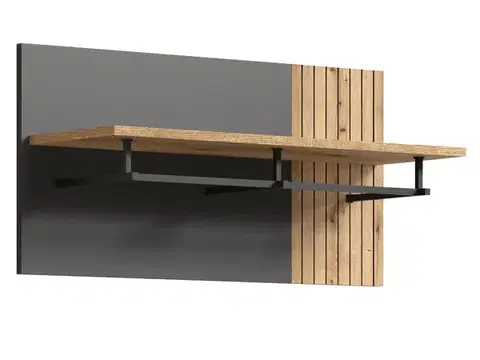 Predsieňové steny KONDELA Esena 80 vešiakový panel grafit / dub evoke