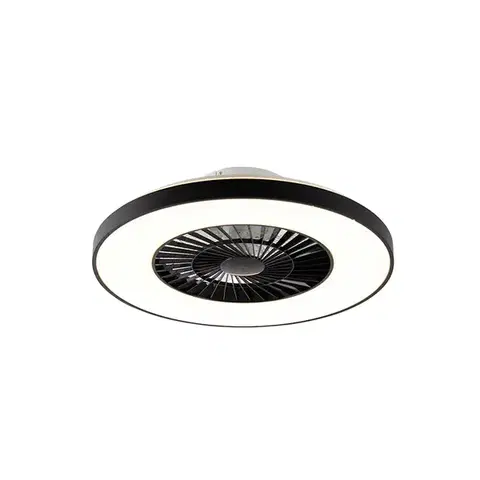 Stropné ventilátory Stropný ventilátor čierny so hviezdnym efektom 60 cm vrátane LED stmievateľný s diaľkovým ovládaním - Climo