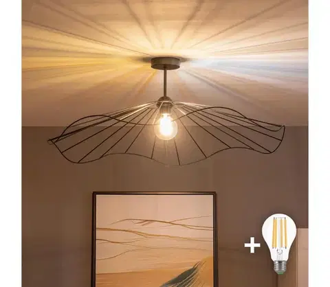 Svietidlá BRILAGI - LED prisadený luster CERIA WIRE 1xE27/60W/230V pr. 80 cm čierna BG3989+EG300157