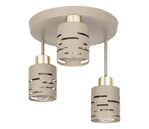Svietidlá  Prisadený luster ELEN 3xE27/35W/230V béžová/zlatá ELEN PENDANT LIGHT 3 BEIGE