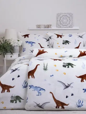 Obliečky MKLozkoviny.sk Obliečky mikroplyš Exclusive – Dinosaury - 140 × 200 cm - 70 x 90 cm