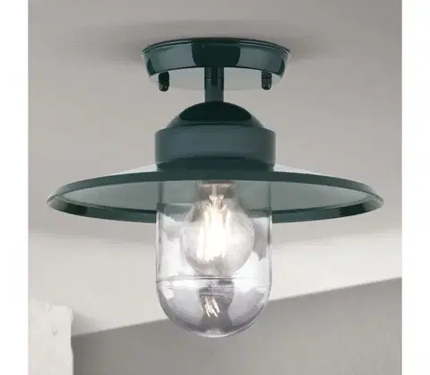 Záhradné lampy Orion AL 11-1317 - Vonkajší prisadený luster EDWARD 1xE27/60W/230V IP44 zelená AL 11-1317 grün