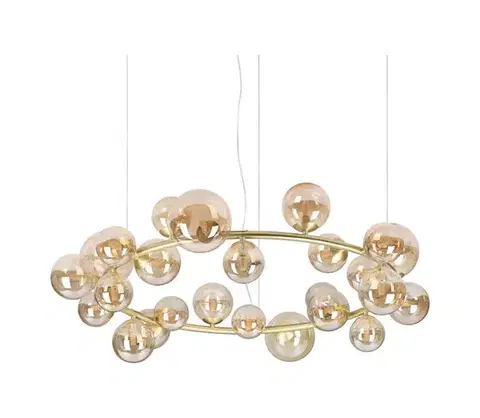Svietidlá Ideal Lux - LED luster na lankách PERLAGE 25xG9/3W/230V 110 cm zlatá/dymovo-béžová 370583