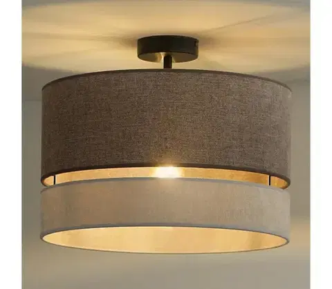 Svietidlá  - Prisadený luster DOUBLE 1xE27/15W/230V pr. 40 cm hnedá/šedá 604611