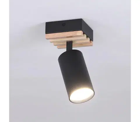 Svietidlá BRILAGI - Bodové svietidlo SELE WOOD ACOUSTIC 1xGU10/30W/230V čierne/drevo WO-OEM-25CF-B01-BK