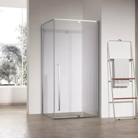 Sprchové kúty 80x100 Sprchový kút obdĺžniková Zen 100x80x195 chróm