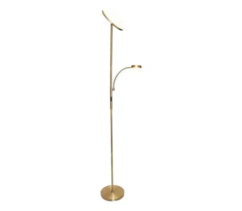 Lampy  light LED stmievateľná stojacia lampa NORA LED/25W/230V 2200/3000/4000K + LED/5W 3000K zlatá + diaľkové ovládanie 3080FLPT