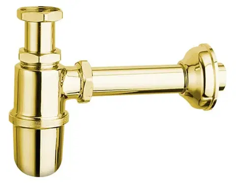 Doplnky do kúpeľne SAPHO - RETRO Umývadlový sifón 5/4", odpad 32, zlato 9595