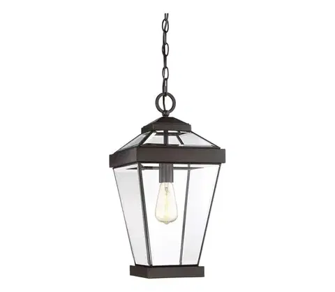 Svietidlá Elstead Quoizel QZ-RAVINE8-L - Vonkajší luster na reťazi RAVINE 1xE27/60W/230V IP23 hnedá QZ-RAVINE8-L