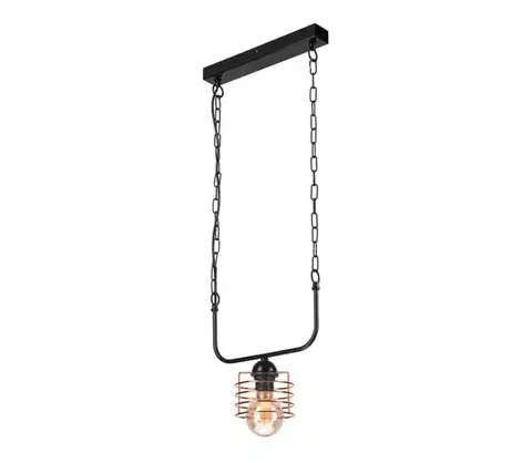 Svietidlá  Luster na reťazi MORGAN 1xE27/60W/230V čierna/medená LM-1.157/MIEDŹ