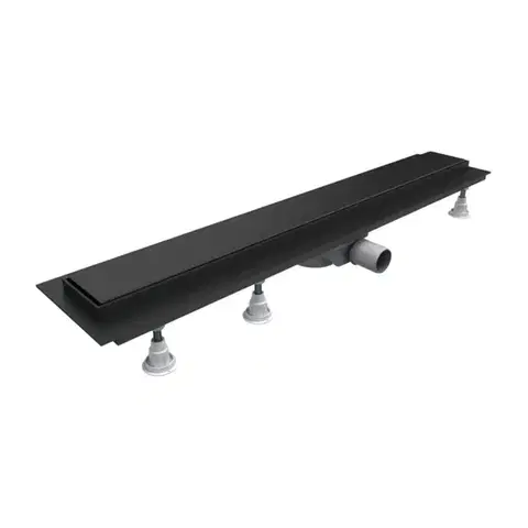 Sprchovacie kúty OMNIRES - LOWFIX lineárny sprchový odtok s pevnou mriežkou, 90 cm čierna /BLH/ LOWFIX90GBL