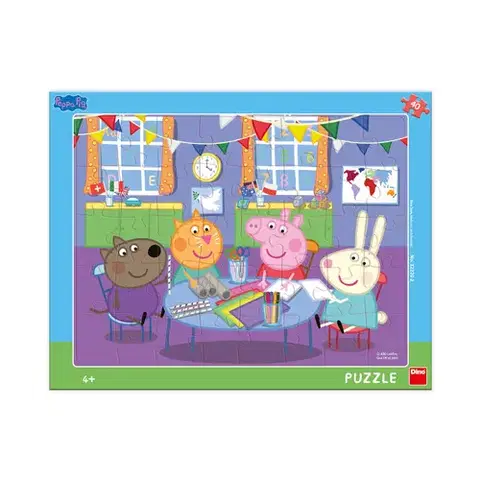 Do 49 dielikov Dino Toys Puzzle Peppa Pig v škôlke 40 Dino