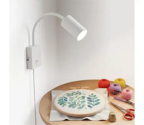 Svietidlá Globo 57911WW - Flexibilná nástenná lampa ROBBY 1xGU10/25W/230V biela 57911WW
