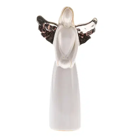Vianočné dekorácie Anjel so srdcom 14,5 cm, porcelán