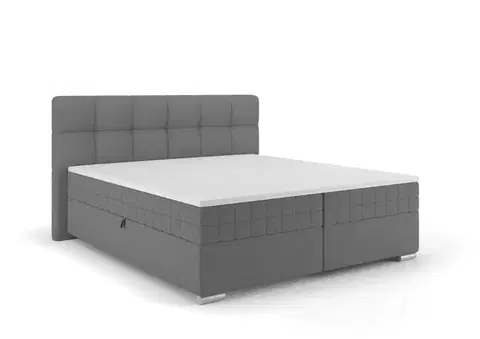 Postele Elvisia Manželská posteľ ALPINA Boxspring | 160 x 200 cm Farba: Tmavá sivá / Vinci 14