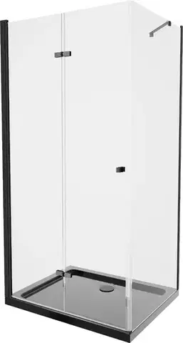 Vane MEXEN/S - Lima sprchovací kút zalamovacie dvere 100 x 90, transparent, čierny + Flat čierna vanička so sifónom 856-100-090-70-00-4070B