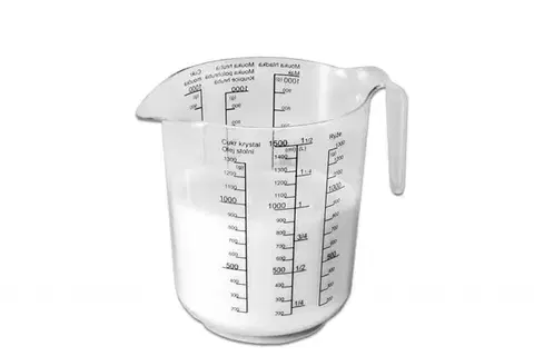 Odmerky PETRA PLAST - Odmerka 1,5L s potlačou, priemer 13cm výška 15,5cm, umelá hmota