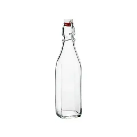 Shakery Kinekus Fľaša sklo 250ml s patentným uzáverom , hranatá SWING