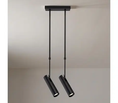 Svietidlá BRILAGI - Luster na tyči SELE 2xGU10/30W/230V čierna WO-TELE-02-BLK-OEM