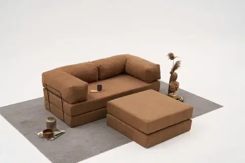 Sedacie súpravy Rohová sedacia súprava / Rohová pohovka Comfort Mini - Brown