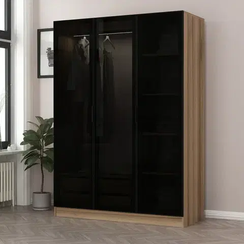 Šatňové skrine Šatníková skriňa Kale Dark Grey - 2285